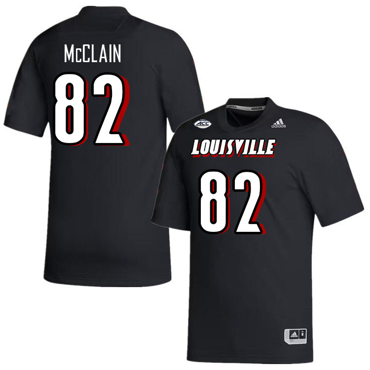 Men #82 Jahlil McClain Louisville Cardinals College Football Jerseys Stitched-Black